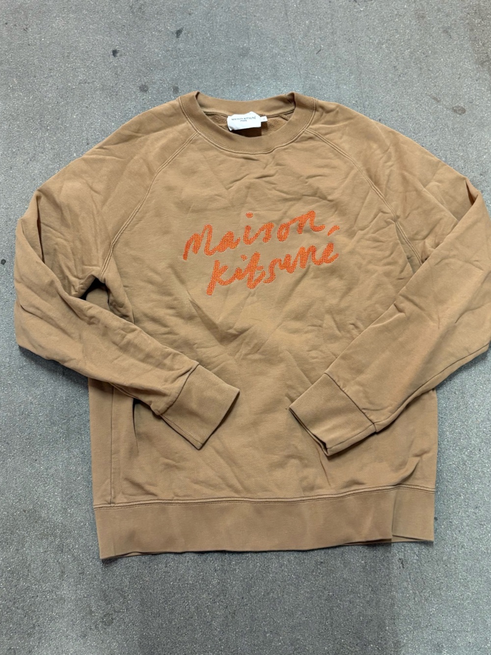 MAISON KITSUNÉ Caramel Brown Crewneck Sweatshirt